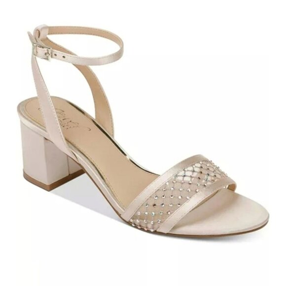 Jewel BADGLEY Mischka Nadia Heeled Sandal Luxury Bride Fairycore Crystal Angel - Picture 1 of 9